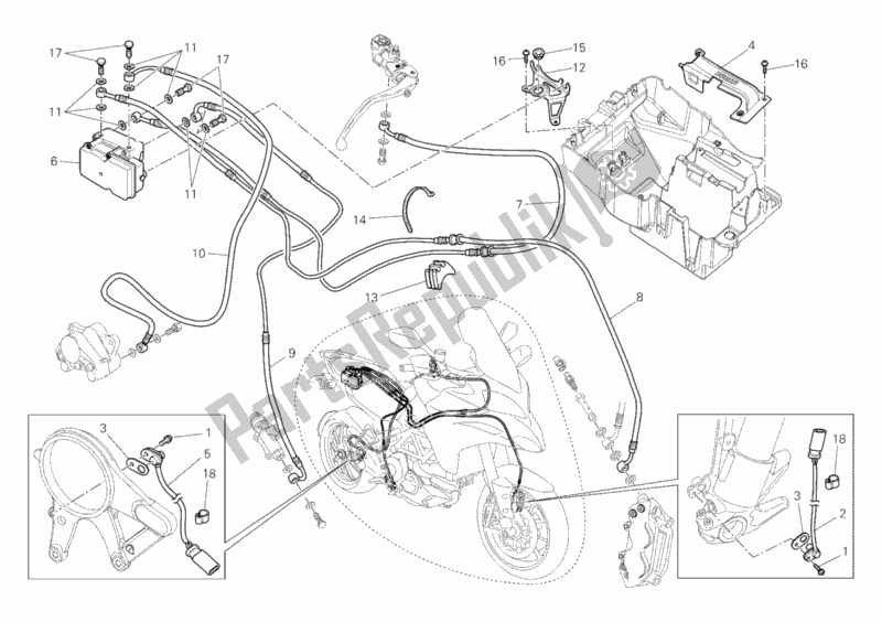 Todas as partes de Abs Do Sistema De Travagem do Ducati Multistrada 1200 ABS USA 2012